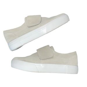 Vince Cage Suede Grip-Strap Sneaker
